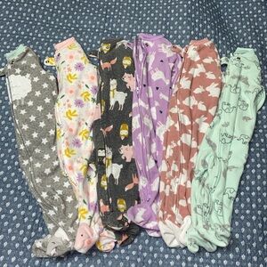 SIX Carter's 3-6 month fleece footie pajamas